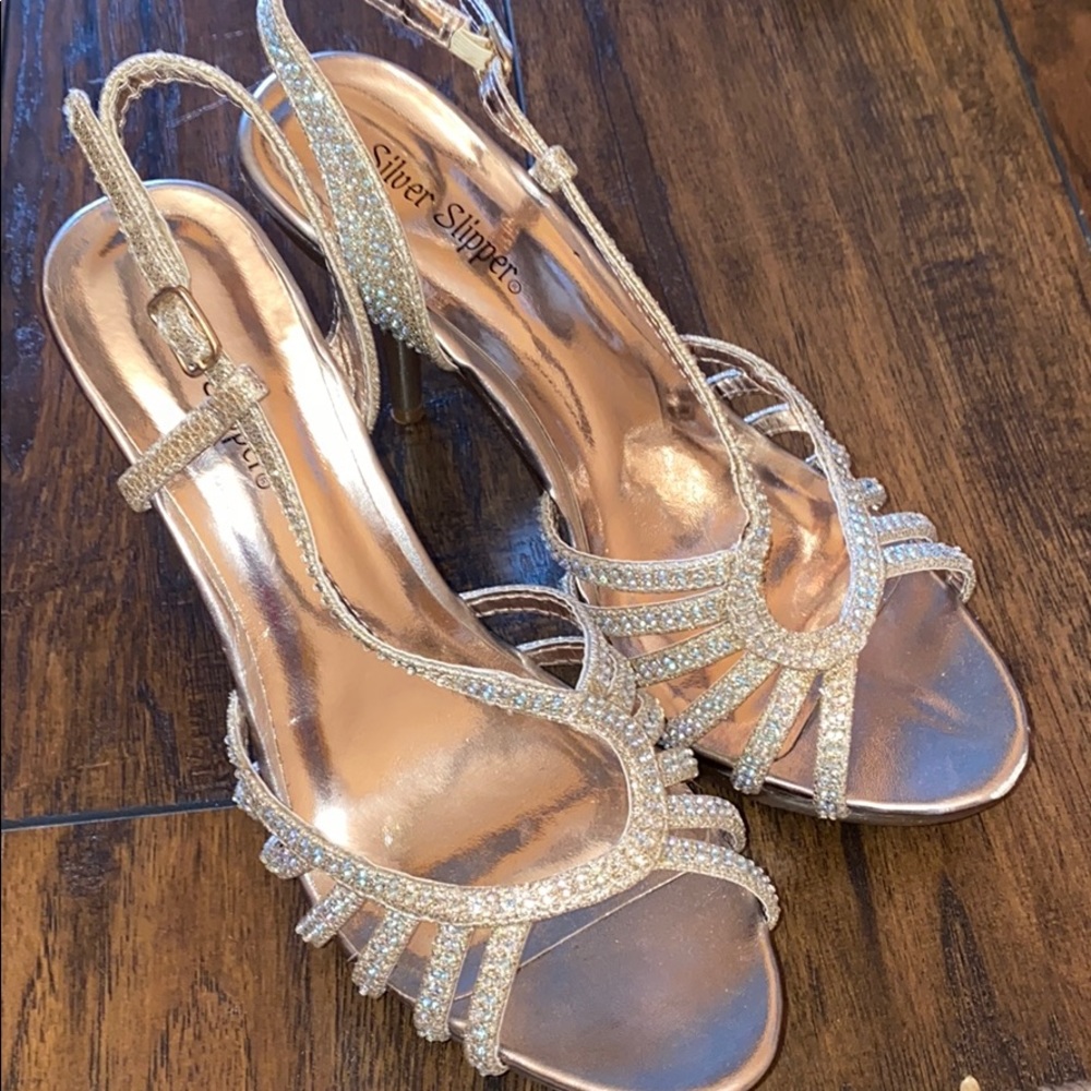 Gold sexy high heels